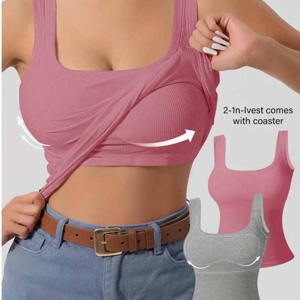 Square Neck Tanks - 2 pcs - Size 12